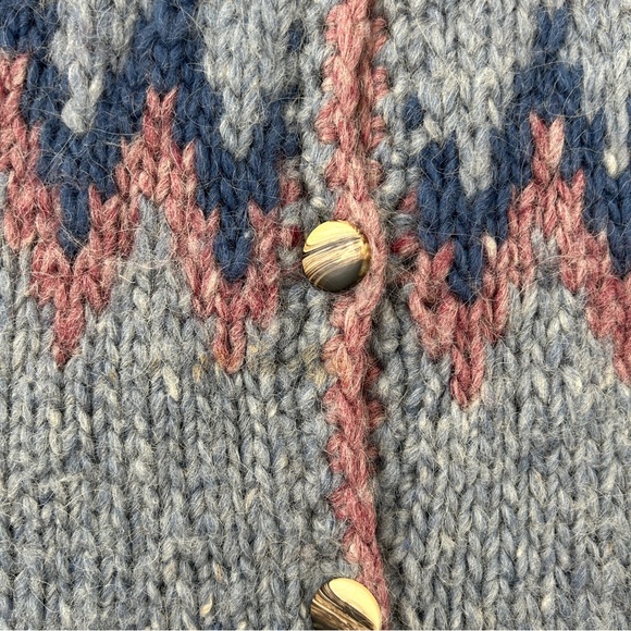 David Grains VTG Sweater Large? Cardigan Wool Icelandic Lopi Nordic Fair Isle - Picture 11 of 11